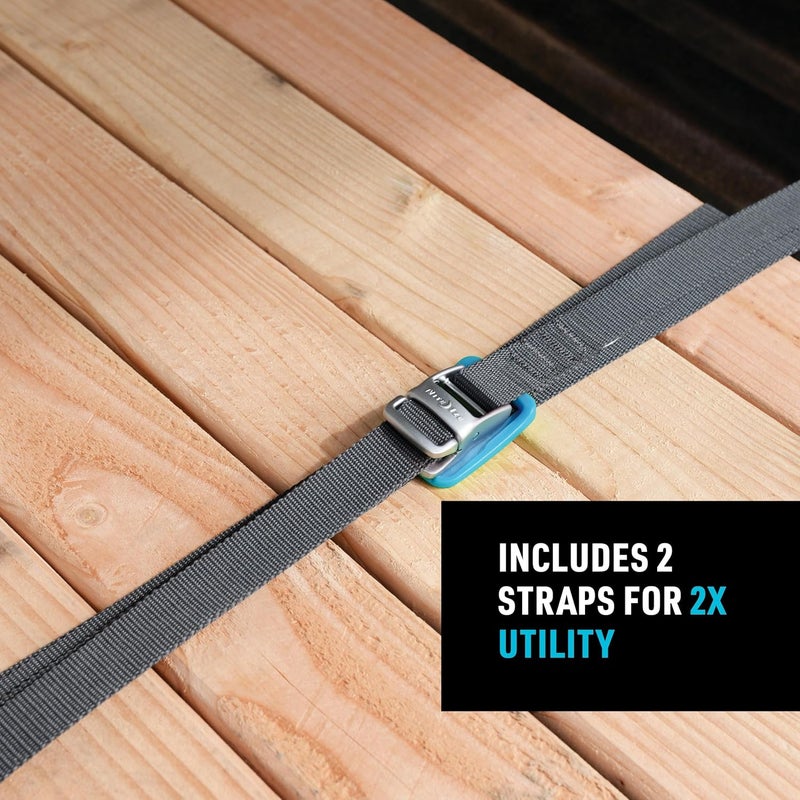 NiteIze CamJam Tie Down Strap - Tie Down Ratchet Straps - Straps for Trucks & Cars - Tie Downs for Luggage & Gear - 6 ft Strap, Blue (Pack of 2) - Image 5